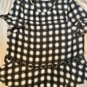 Black and White Plaid Blouse